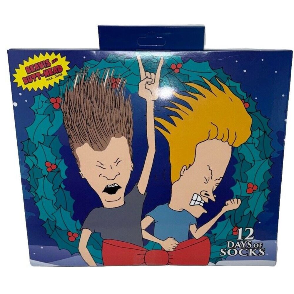 BEAVIS AND BUTT-HEAD SOCKS BEAVIS AND BUTTHEAD 12 DAYS OF SOCKS NEW  Christmas